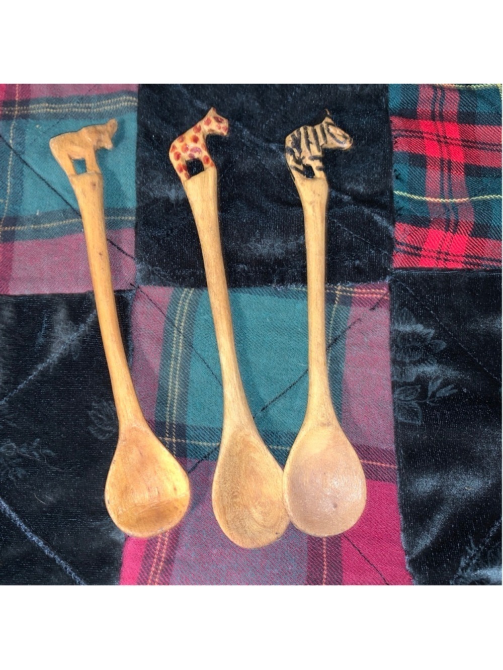 Unbranded Serving Utensils One Size Brown Animal Carved Wooden Spoons